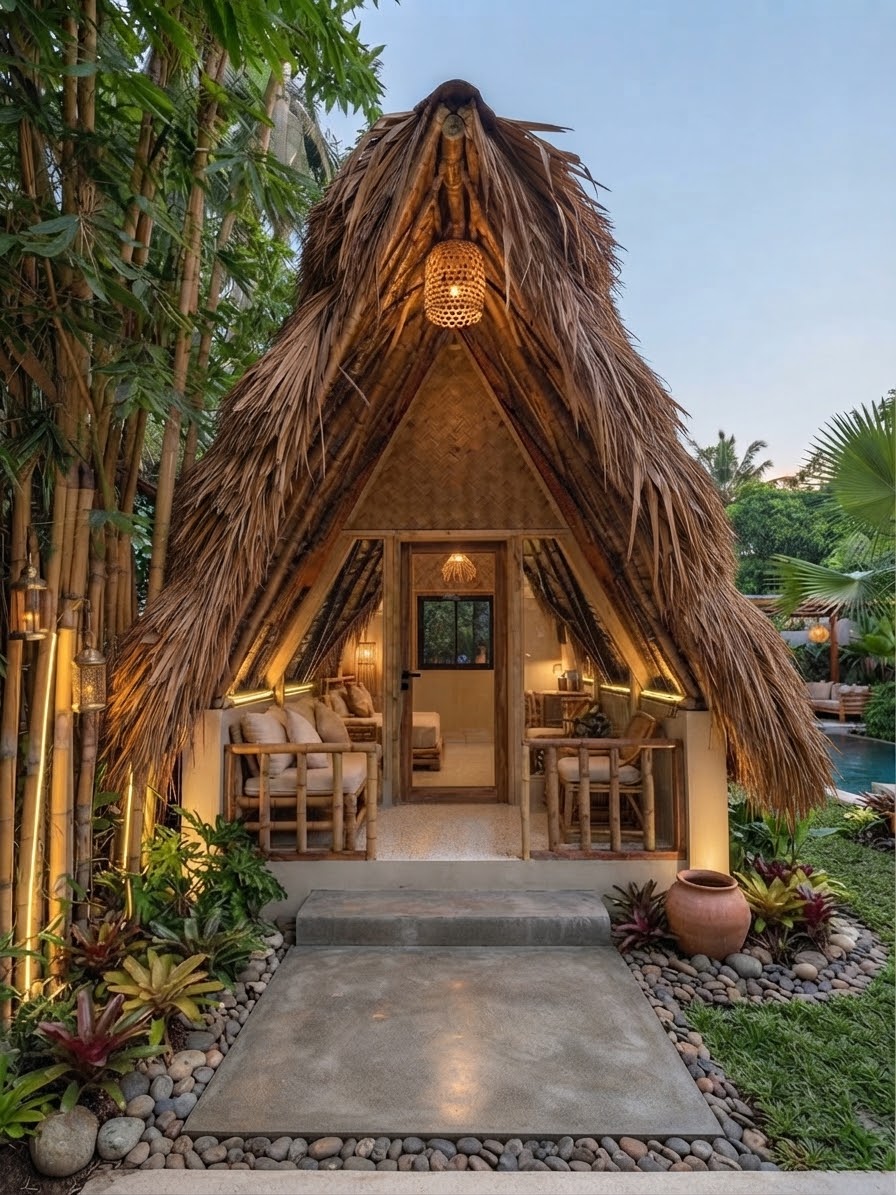 A-House Model — Thatched Exterior